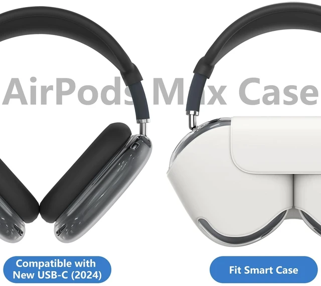 Alt view image 5 of 7 - for AirPods Max Case Cover/AirPods Max 2 Case Cover, Black (4 in 1) Ear Pad Case Cover/Ear Cups Cover/Headband Cover for Apple AirPods Max 2/1 Headphones,Clear Soft TPU and Silicone Accessories