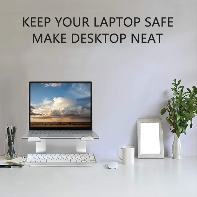 Alt view image 6 of 7 - Laptop Stand for Desk, Silver, Up to 15.6" Laptop Ergonomic Computer Stand Riser Holder for MacBook Air Pro, Dell, HP, Lenovo, Samsung, Alienware
