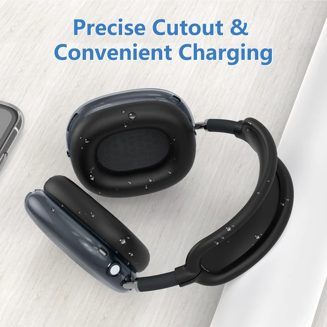 Alt view image 7 of 7 - for AirPods Max Case Cover/AirPods Max 2 Case Cover, Black (4 in 1) Ear Pad Case Cover/Ear Cups Cover/Headband Cover for Apple AirPods Max 2/1 Headphones,Clear Soft TPU and Silicone Accessories