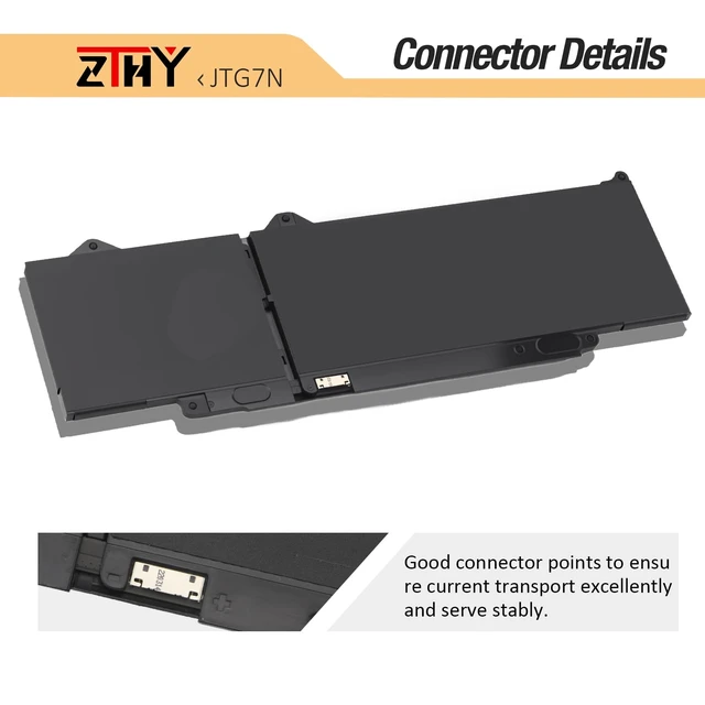 Alt view image 4 of 7 - 42Wh JTG7N GRWKG Battery for Dell Latitude 5340 5350 5440 5450 5540 5550 7455 3340 3440 3450 3540 3550 Precision 3480 3490 3580 3590 inspiron 14 Plus 7441 R73TC DR02P 542WP 7RDGP 803W6 11.4V 3-Cell