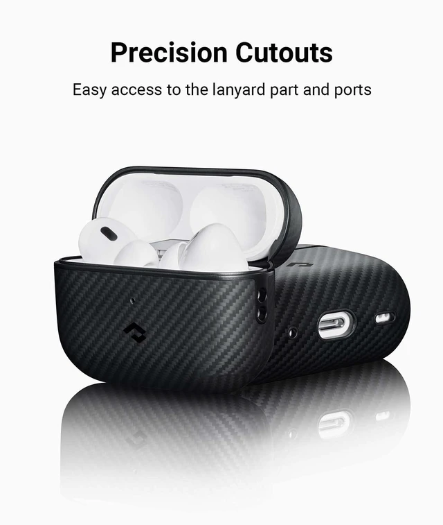 Alt view image 5 of 7 - for AirPods Pro 2 Case MagSafe, Aramid Fiber Woven, Black Slim-Fit Shockproof Protective AirPods Pro 2 Case Cover, Compatible with MagSafe, Premium Aramid Fiber Woven