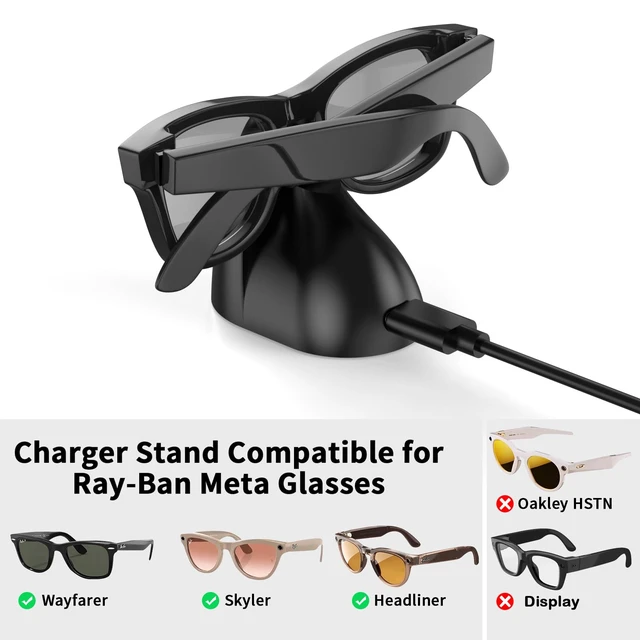 Alt view image 2 of 6 - Upgraded Charging Dock Stand for Ray Ban Meta Smart Glasses, Fully Compatible with Wayfarer, Headliner, Skyler Gen 1 & Gen 2, Stable Charging, Not Compatible with Oakley HSTN & Display Models