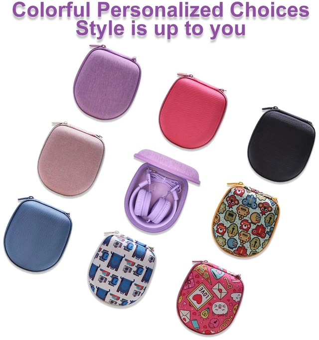 Alt view image 3 of 6 - Kids Headphones Case for iClever/Noot/Acer Etc Headphone,Purple(Case Only) for iClever BTH12 HS19 BTH20 BTH26/Candy Bila/Noot Products/MIDOLA/JoySpark/Acer/ADOOPE/LORELEI/JBL/EarFun/ Etc Kid Headphone