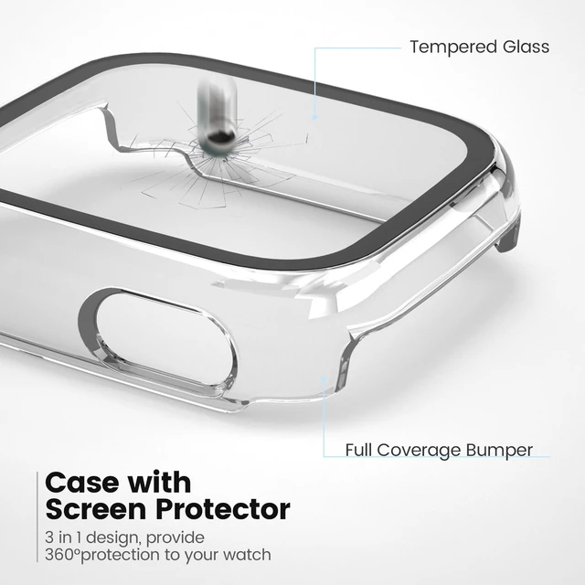 Alt view image 4 of 7 - Compatible with Cosmo JrTrack 5 Screen Protector, 2 Pack Hard PC Case with HD Clear Tempered Glass Screen Protector for Cosmo JrTrack 5 Watch for Kids Boys Girls