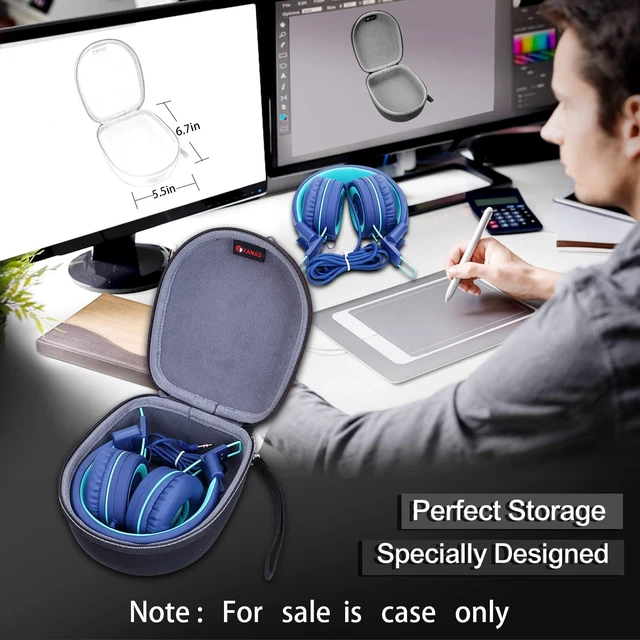 Alt view image 5 of 6 - Kids Headphones Case for iClever/Noot/Elecder Etc Headphone,Gray(Case Only) for iClever BTH12 HS19 BTH20 BTH26/Candy Bila/Noot Products/MIDOLA/JoySpark/Acer/ADOOPE/LORELEI/JBL/EarFun Etc Kid Headphone