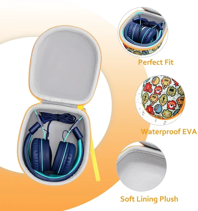 Alt view image 2 of 6 - Kids Headphones Case for iClever/Noot/Elecder Etc Kid Headphone(Case Only) for iClever BTH12 HS19 BTH20 BTH26/Candy Bila/Noot Products/MIDOLA/JoySpark/Acer/ADOOPE/LORELEI/JBL/EarFun/ Etc Kid Headphone