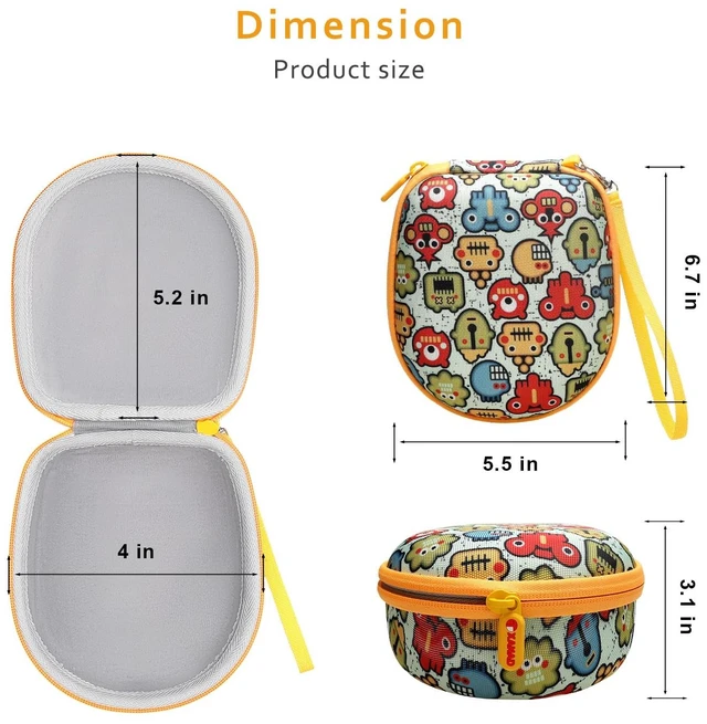 Alt view image 3 of 6 - Kids Headphones Case for iClever/Noot/Elecder Etc Kid Headphone(Case Only) for iClever BTH12 HS19 BTH20 BTH26/Candy Bila/Noot Products/MIDOLA/JoySpark/Acer/ADOOPE/LORELEI/JBL/EarFun/ Etc Kid Headphone
