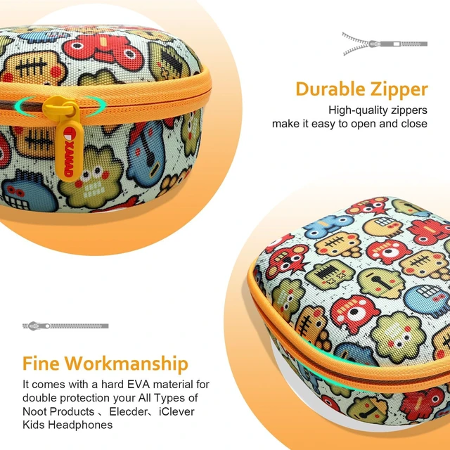 Alt view image 5 of 6 - Kids Headphones Case for iClever/Noot/Elecder Etc Kid Headphone(Case Only) for iClever BTH12 HS19 BTH20 BTH26/Candy Bila/Noot Products/MIDOLA/JoySpark/Acer/ADOOPE/LORELEI/JBL/EarFun/ Etc Kid Headphone