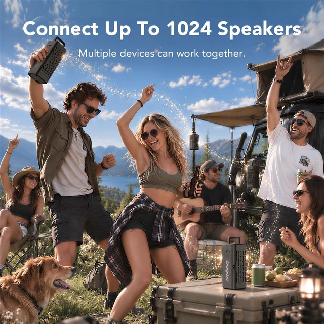 Alt view image 4 of 7 - Portable Bluetooth Speaker, Rugged Magnetic, Waterproof, Wireless Magnetic Outdoor Speakers for Golf Carts & Car, Bass Boost, HD Sound, IP67, BT6.0, 24H, for Camping, Hiking, Jobsite, Travel
