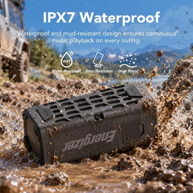 Alt view image 3 of 7 - Portable Bluetooth Speaker, Rugged Magnetic, Waterproof, Wireless Magnetic Outdoor Speakers for Golf Carts & Car, Bass Boost, HD Sound, IP67, BT6.0, 24H, for Camping, Hiking, Jobsite, Travel