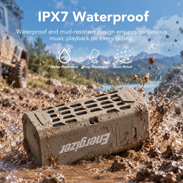 Alt view image 3 of 7 - Portable Bluetooth Speaker, Rugged Magnetic, Waterproof, Wireless Magnetic Outdoor Speakers for Golf Carts & Car, Bass Boost, HD Sound, IP67, BT6.0, 24H, for Camping, Hiking, Jobsite, Travel