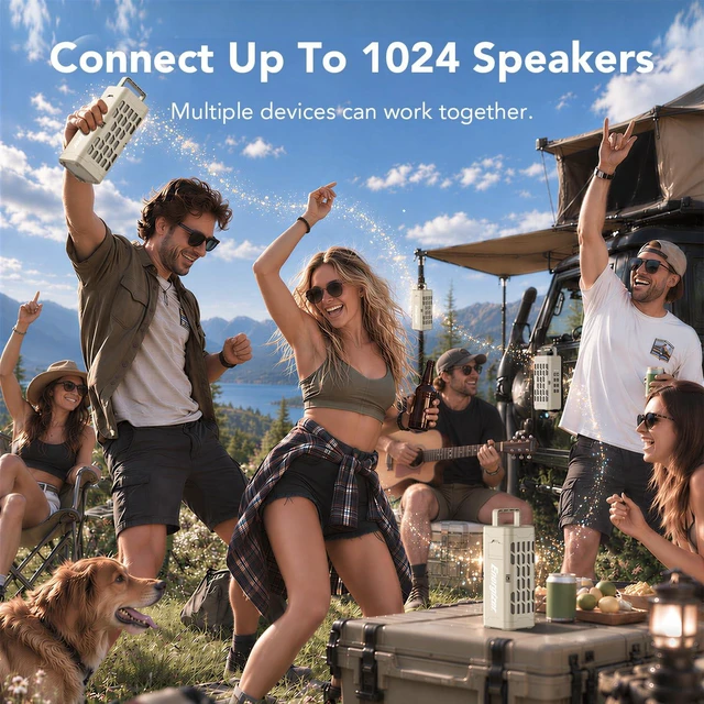 Alt view image 5 of 7 - Portable Bluetooth Speaker, Rugged Magnetic, Waterproof, Wireless Magnetic Outdoor Speakers for Golf Carts & Car, Bass Boost, HD Sound, IP67, BT6.0, 24H, for Camping, Hiking, Jobsite, Travel