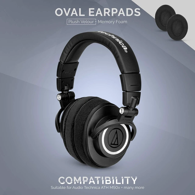 Alt view image 7 of 7 - Velor Replacement Ear Pads for HyperX Cloud & Alpha, ATH M50X, Steelseries Arctis, Logitech G Pro & More Headphones, Soft Velour, Memory Foam & Long Lasting Earpads by - Black