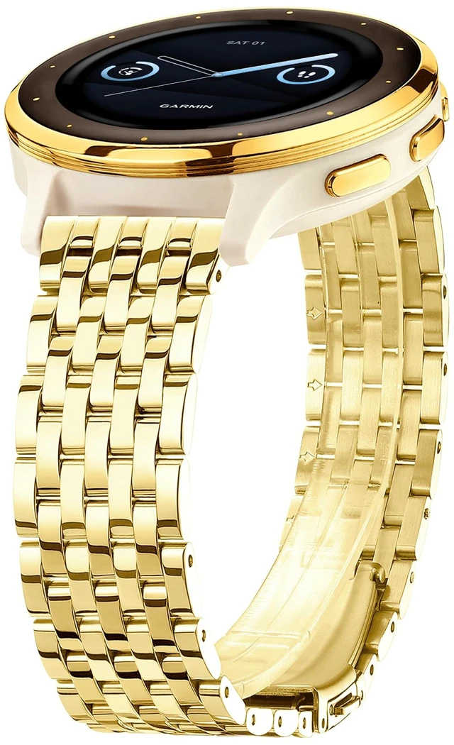 Main image of 18mm Dressy Watch Bands for Garmin Venu 2s Venu 3s Venu 4 (41mm) Vivoactive 4s Vivoactive 3s Forerunner 255S / 255S Music Forerunner 265S, 18mm Stainless Steel Watch Bands for Garmin Watch for Women