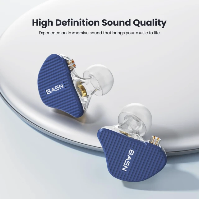 Alt view image 2 of 7 - Mix-PD in Ear Monitor,Planar Driver+Dynamic Driver 2-Pin Cable,Blue Two Mixed Drivers IEM with CNC Crafted Metal Cover, Wired Detachable 0.78mm 2-Pin Silver Plated OFC Cable for Musicians