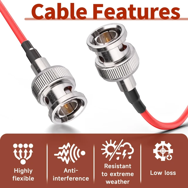 Alt view image 2 of 6 - HD-SDI 3G SDI Cable 3ft Thin 75 Ohm BNC Jumper RG179 Cable 2-Pack Flexible SDI Cables for Cameras BMCC Monitor Livestream,Support HD-SDI/3G-SDI/4K/8K Video Red