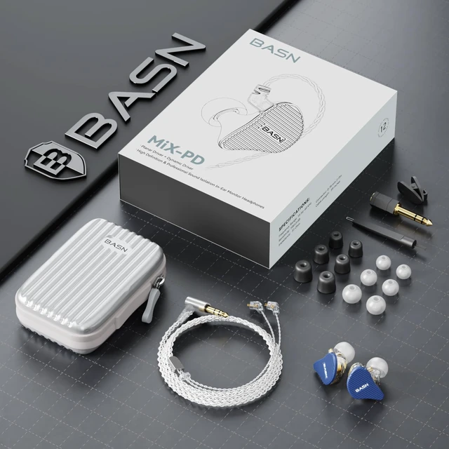 Alt view image 7 of 7 - Mix-PD in Ear Monitor,Planar Driver+Dynamic Driver 2-Pin Cable,Blue Two Mixed Drivers IEM with CNC Crafted Metal Cover, Wired Detachable 0.78mm 2-Pin Silver Plated OFC Cable for Musicians