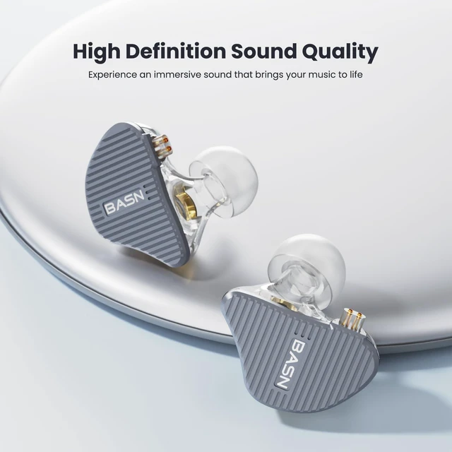 Alt view image 2 of 7 - Mix-PD in Ear Monitor,Planar Driver+Dynamic Driver 2-Pin Cable,Grey Two Mixed Drivers IEM with CNC Crafted Metal Cover, Wired Detachable 0.78mm 2-Pin Silver Plated OFC Cable for Musicians