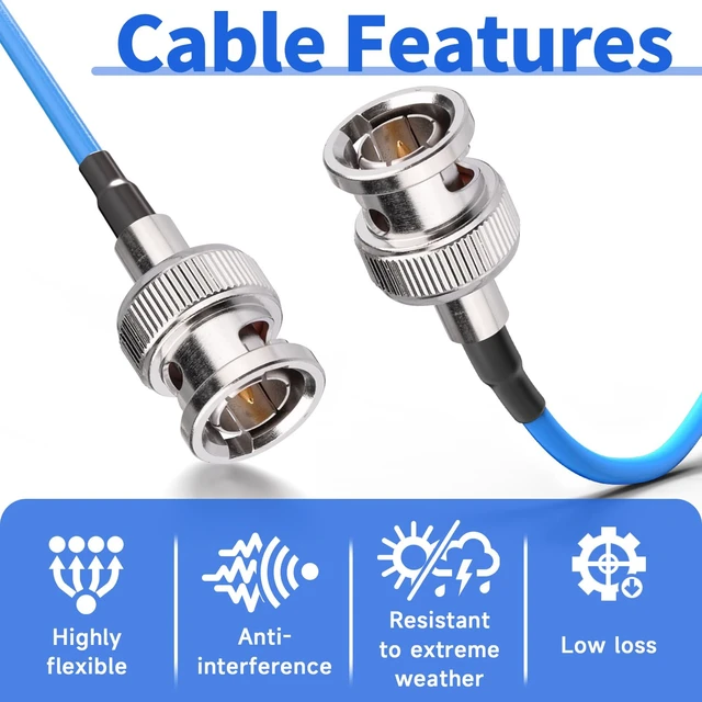 Alt view image 2 of 6 - HD-SDI 3G SDI Cable 3ft 75 Ohm RG179 Thin BNC Coaxial Cable 2-Pack Blue Low loss flexible sdi cables for Cameras BMCC Monitor,Support 1080P HD-SDI/3G-SDI/4K Video Jumper