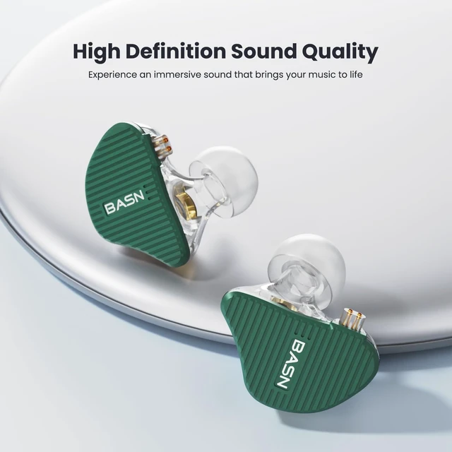 Alt view image 2 of 7 - Mix-PD in Ear Monitor,Planar Driver+Dynamic Driver 2-Pin Cable,Green Two Mixed Drivers IEM with CNC Crafted Metal Cover, Wired Detachable 0.78mm 2-Pin Silver Plated OFC Cable for Musicians