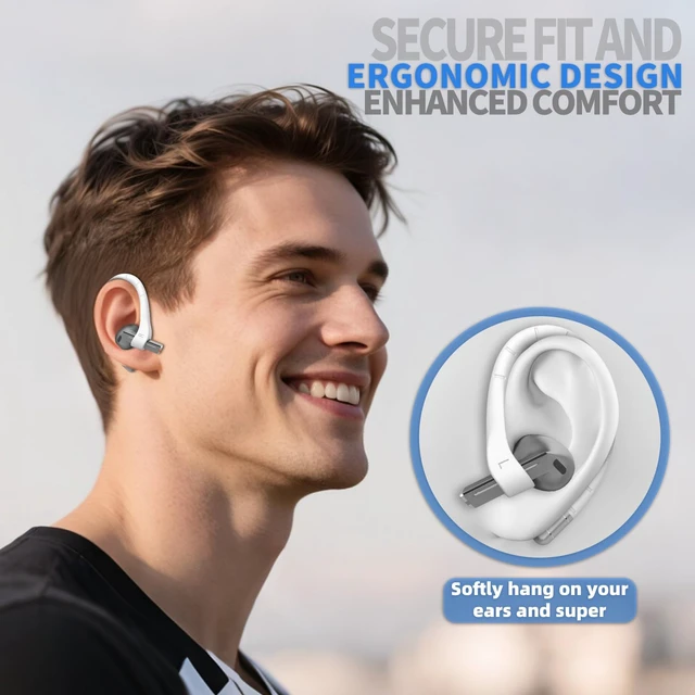 Alt view image 4 of 7 - Anti-Slip Ear Hooks for Galaxy Buds 3 Pro (2024) & Galaxy Buds 3 FE (2025), Comfortable Fit Sports Anti-Loss Memory Titanium Alloy Ear Hooks Compatible for Samsung Buds 3 Earbuds w/Lanyard, White