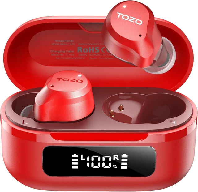 Main image of NC9 Hybrid Active Noise Cancelling Wireless Earbuds, 6 Mics ENC Clear Call, IPX8 Waterproof, in Ear Bluetooth 5.3 Headphones Stereo Bass Ear Buds 60H Playtime with LED Display 32 EQs via APP