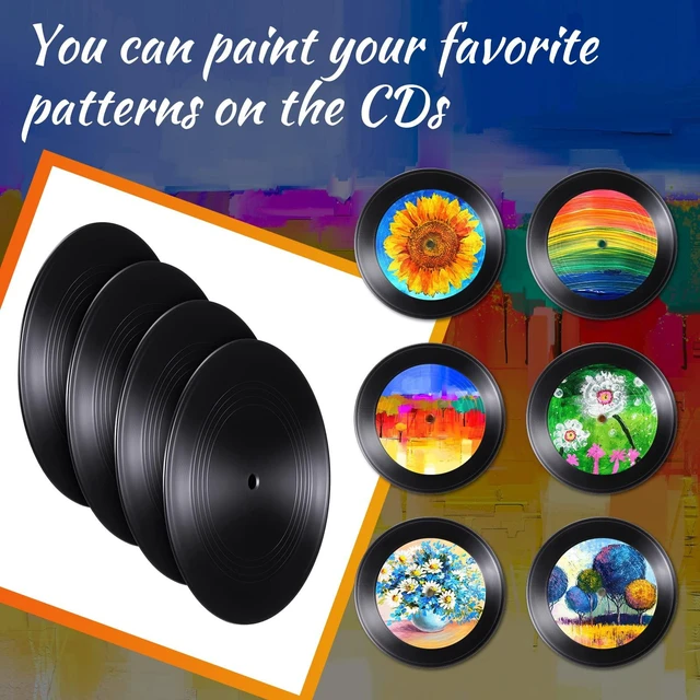 Alt view image 6 of 7 - 48 Pieces Blank Vinyl Records 7 Inch Black Vinyl Cd Fake Albums Record for Vintage Room Wall Aesthetic Retro Decor Discos Music Rock Hippie DIY Craft Project Gift Party Wedding Birthday