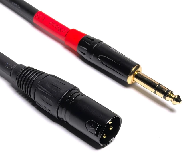 Alt view image 3 of 7 - 1/4 Inch to 3-pin XLR Cable, 6.35mm Quarter inch TRS Male to XLR Male Microphone Balanced Cable (1FT)