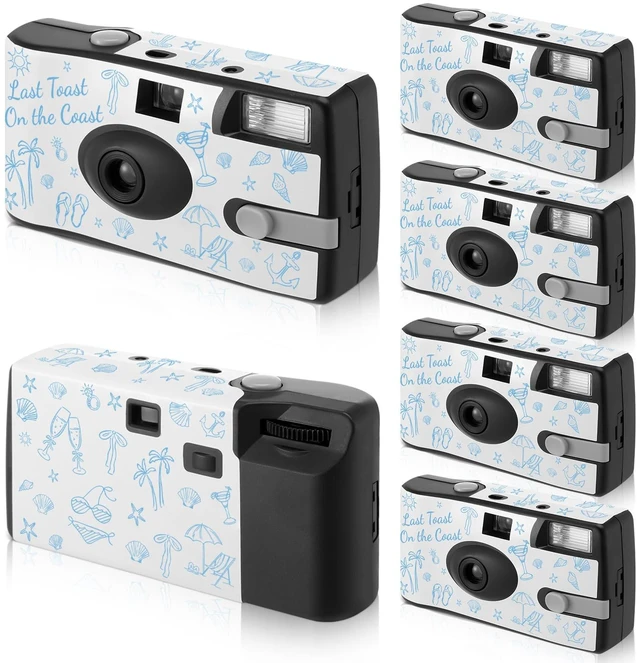 Main image of 4 Pack Disposable Cameras, Bachelorette Last Toast on the Coast 35mm Single Use Film, Built-in Flash, Bachelorette Party Favors, Disposable Cameras for Wedding, Bridal Shower Gifts