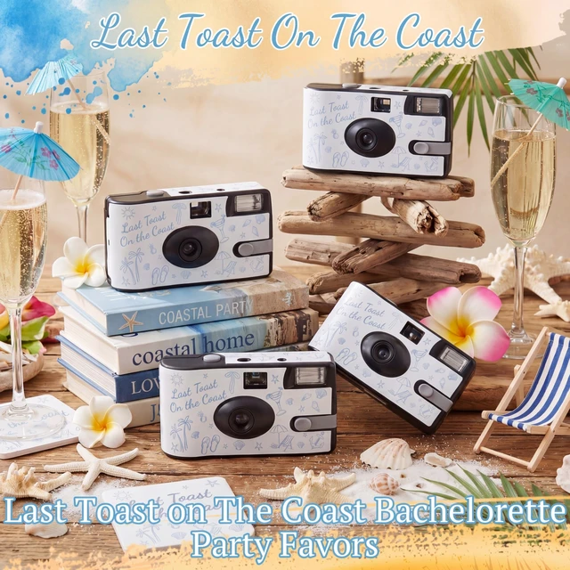 Alt view image 3 of 7 - 4 Pack Disposable Cameras, Bachelorette Last Toast on the Coast 35mm Single Use Film, Built-in Flash, Bachelorette Party Favors, Disposable Cameras for Wedding, Bridal Shower Gifts