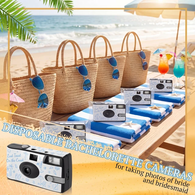 Alt view image 4 of 7 - 4 Pack Disposable Cameras, Bachelorette Last Toast on the Coast 35mm Single Use Film, Built-in Flash, Bachelorette Party Favors, Disposable Cameras for Wedding, Bridal Shower Gifts