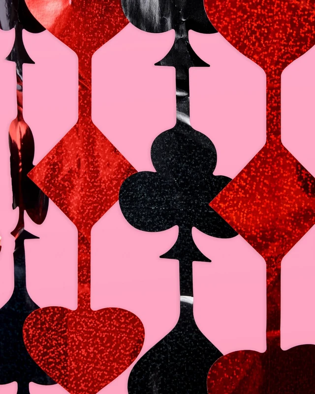 Alt view image 6 of 7 - 2pk Red Black Casino Curtain Vegas Poker Bachelorette Party Party Decorations, Set of 2, Card Game, Bachelorette Supplies, Birthday Photo Booth, Party Backdrop