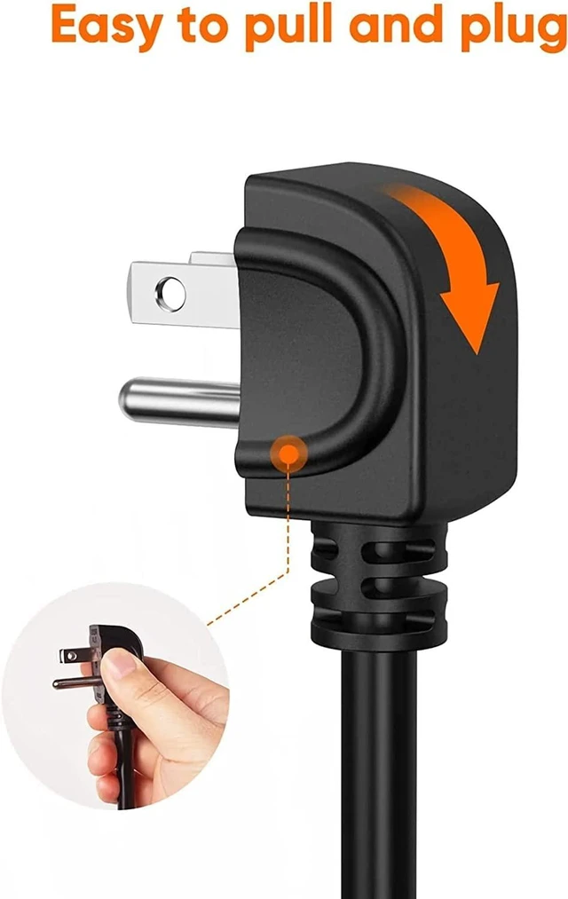Alt view image 7 of 7 - 3FT 18AWG Universal Power Cord 2Pack NEMA 5-15P to IEC320 C13 for NEMA 5-15P Angle Type to IEC320 C13 Angle Type, 0.9m, Black