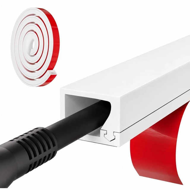 Main image of 78inch Silicone Single Cord Hider for Wall,Dia.<3/8",Flexible Mini Cord Cover Raceway with Side Slot,Small Wire Concealer for One Cable-Cuttable & Bendable,Child & Pet Safe,White