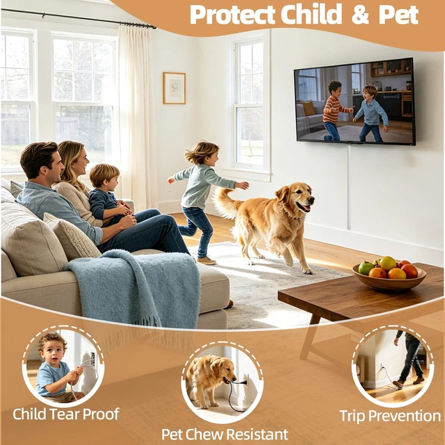 Alt view image 7 of 7 - 78inch Silicone Cord Hider for 2-3 Wires, W1× H0.58, Flexible Cord Cover Raceway with Side Slot,Small Wire Concealer for 2-3 Cable-Cuttable & Bendable,Child & Pet Safe,White