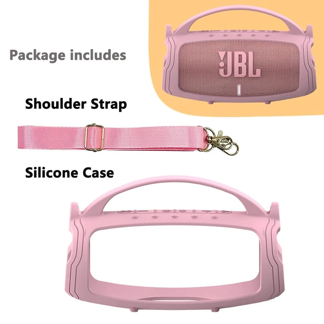 Alt view image 2 of 6 - Silicone Cover Case for JBL Charge 5 Portable Bluetooth Speaker Protective Skin Holder for JBL Charge 5 Speaker Accessories, NOT Fit Wi-Fi Version (Pink Case)