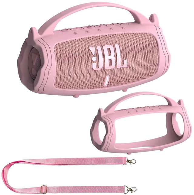 Main image of Silicone Cover Case for JBL Charge 5 Portable Bluetooth Speaker Protective Skin Holder for JBL Charge 5 Speaker Accessories, NOT Fit Wi-Fi Version (Pink Case)