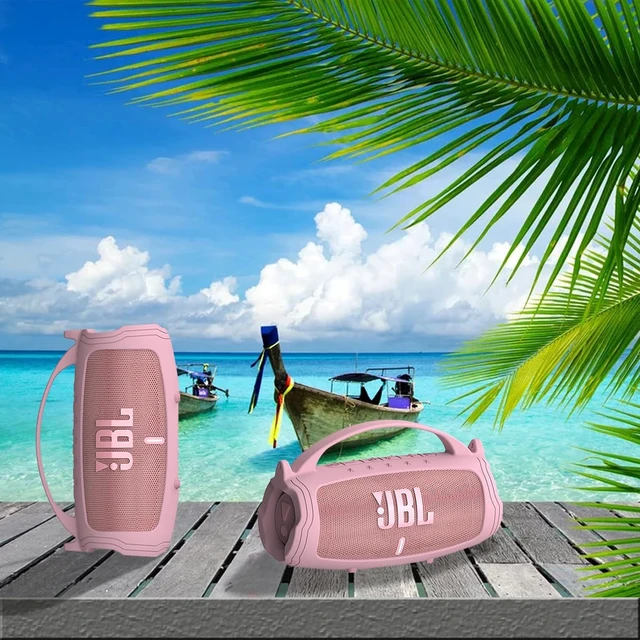 Alt view image 6 of 6 - Silicone Cover Case for JBL Charge 5 Portable Bluetooth Speaker Protective Skin Holder for JBL Charge 5 Speaker Accessories, NOT Fit Wi-Fi Version (Pink Case)