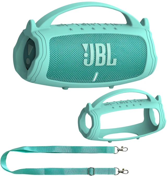Main image of Silicone Cover Case for JBL Charge 5 Portable Bluetooth Speaker Protective Skin Holder for JBL Charge 5 Speaker Accessories, NOT Fit Wi-Fi Version (Teal Case)