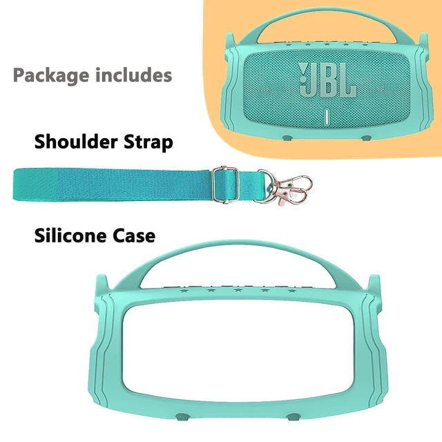 Alt view image 2 of 6 - Silicone Cover Case for JBL Charge 5 Portable Bluetooth Speaker Protective Skin Holder for JBL Charge 5 Speaker Accessories, NOT Fit Wi-Fi Version (Teal Case)