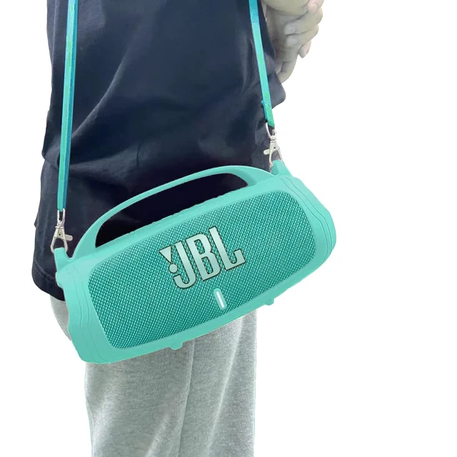 Alt view image 3 of 6 - Silicone Cover Case for JBL Charge 5 Portable Bluetooth Speaker Protective Skin Holder for JBL Charge 5 Speaker Accessories, NOT Fit Wi-Fi Version (Teal Case)