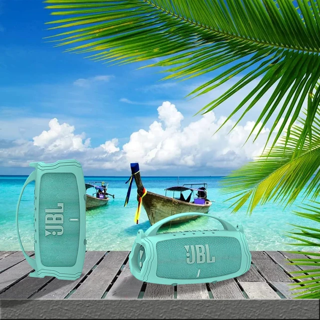 Alt view image 6 of 6 - Silicone Cover Case for JBL Charge 5 Portable Bluetooth Speaker Protective Skin Holder for JBL Charge 5 Speaker Accessories, NOT Fit Wi-Fi Version (Teal Case)