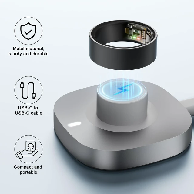 Alt view image 5 of 7 - Charger Compatible with Ultrahuman Ring Size 6 Fast Charging Dock Portable Charger with USB-C Cable for Ulrahuman Ring Air (Not Compatible with Ultrahuman Ring Pro)