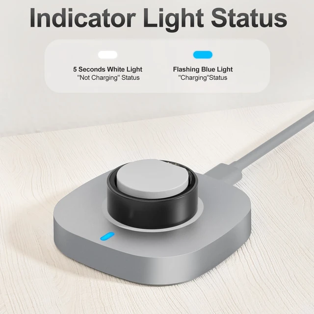 Alt view image 3 of 7 - Charger Compatible with Ultrahuman Ring Size 6 Fast Charging Dock Portable Charger with USB-C Cable for Ulrahuman Ring Air (Not Compatible with Ultrahuman Ring Pro)