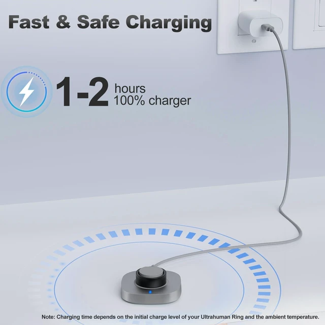 Alt view image 4 of 7 - Charger Compatible with Ultrahuman Ring Size 6 Fast Charging Dock Portable Charger with USB-C Cable for Ulrahuman Ring Air (Not Compatible with Ultrahuman Ring Pro)