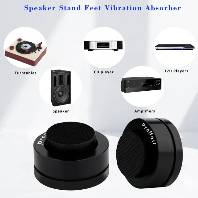 Alt view image 6 of 6 - 4 Pcs Turntable Anti-Vibration Isolation Feet Speaker Feet Isolators Subwoofer Shock Absorber Stand Speaker Cone Pads with Ceramic Beads for DAC Recorder, HiFi Amplifier (Aluminum Alloy)