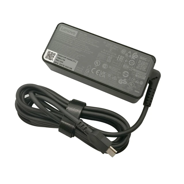 Alt view image 3 of 7 - Laptop Charger 45W Watt USB Type C(USB-C) AC Power Adapter - Chromebook Duet 3 (11"")Yoga 6 (13"" AMD) 2 in 1100e (2nd Gen) (11.6"") Laptop, black, ADLX45YCC3G