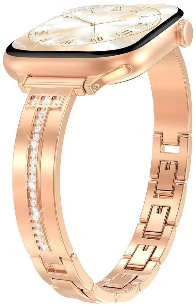 Main image of Slim Band Compatible with Apple Watch All Series Thin Metal Band, Dressy Jewelry Strap, for Women, for iWatch Series 12 11 10 9 8 7 6 5 4 3 2 1 SE 3/2/1 Ultra 4/3/2/1