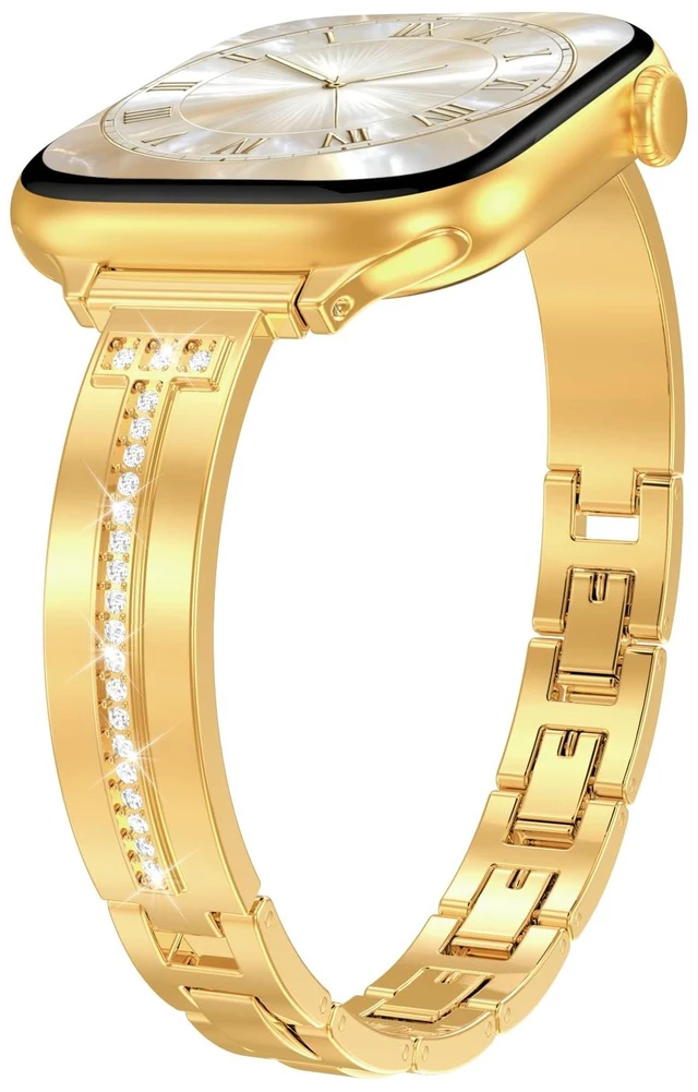 Main image of Slim Band Compatible with Apple Watch All Series Thin Metal Band, Dressy Jewelry Strap, for Women, for iWatch Series 12 11 10 9 8 7 6 5 4 3 2 1 SE 3/2/1 Ultra 4/3/2/1