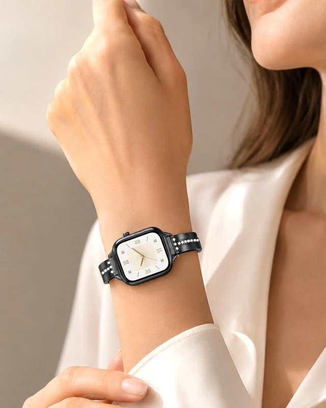 Alt view image 5 of 7 - Slim Band Compatible with Apple Watch All Series Thin Metal Band, Dressy Jewelry Strap, for Women, for iWatch Series 12 11 10 9 8 7 6 5 4 3 2 1 SE 3/2/1 Ultra 4/3/2/1